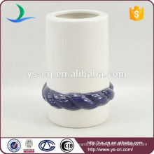 YSb50095-01-th Suporte de escova de dentes de cerâmica em relevo com design de corda azul